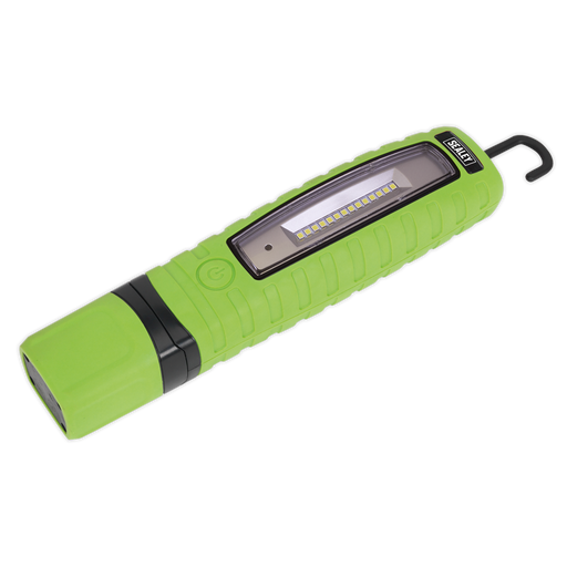 Sealey LED360G Rechargeable 360° Inspection Lamp 14 SMD LED & 3W LED Green Lithium-ion