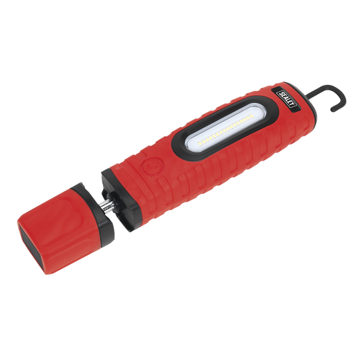 Sealey LED360PLUSR Rechargeable 360° Inspection Light 16 SMD LED & 3W LED Red 2 x Lithium-ion