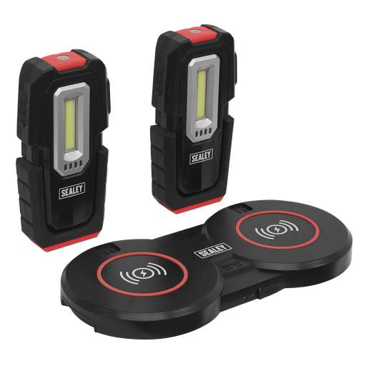 Sealey LEDWCBCOMBO3 Inspection Light (x2) 3W & 1W COB LED & Double Wireless Charging Base
