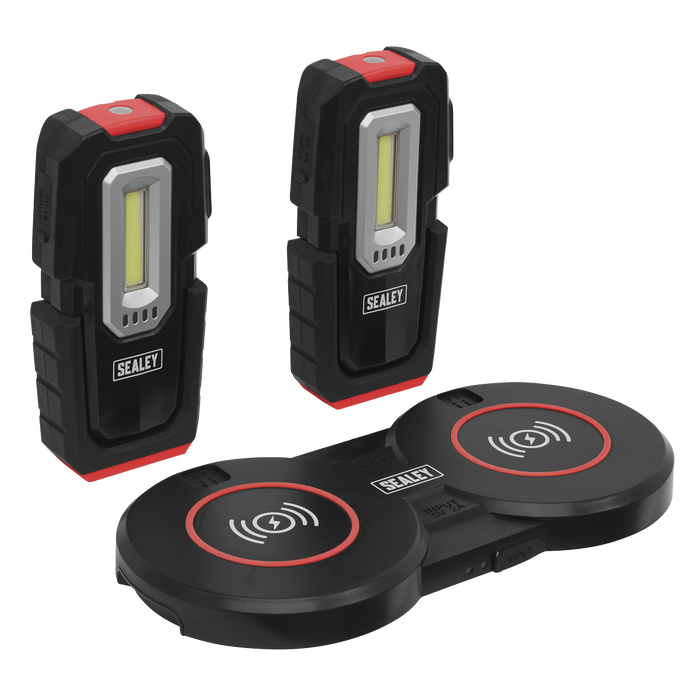 Sealey LEDWCBCOMBO3 Inspection Light (x2) 3W & 1W COB LED & Double Wireless Charging Base