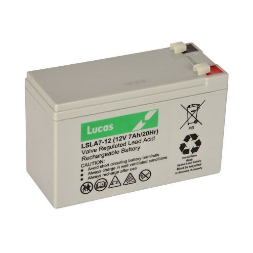 Lucas LSLA712 VRLA Battery - 12v 7Ah, 1 Year Warranty