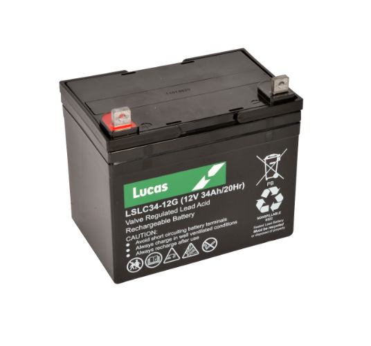 Lucas LSLC3412G 36 Hole Golf Battery - 12v 34Ah, 1 Year Warranty