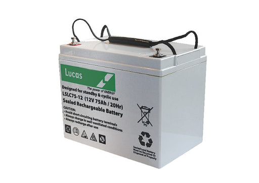 Lucas LSLC7512 Sealed Battery - 12v 75Ah, 1 Year Warranty