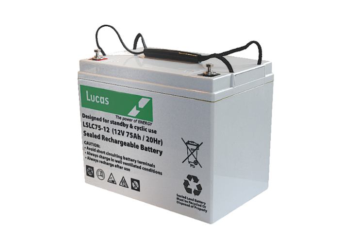 Lucas LSLC7512 Sealed Battery - 12v 75Ah, 1 Year Warranty