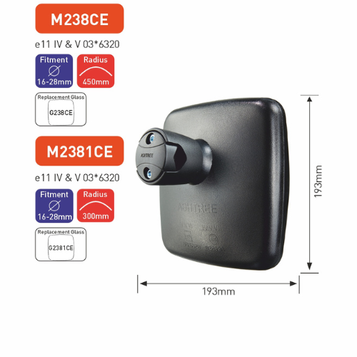 Ashtree Wide Angle Mirror, Class IV & V, 193mm x 193mm, M2381CE