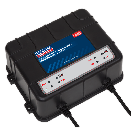 Sealey MBC250 Two Bank 6/12V 10Amp (2 x 5A) Auto Maintenance Charger