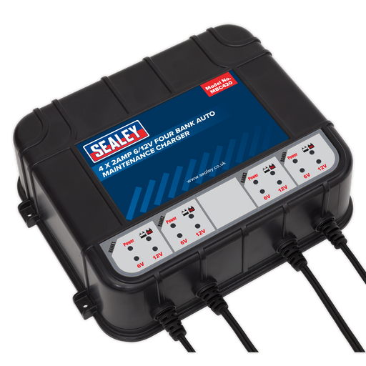Sealey MBC420 Four Bank 6/12V 8Amp (4 x 2A) Auto Maintenance Charger