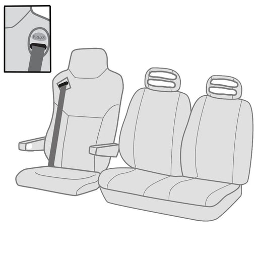 Seat Cover For Iveco Eurocargo Front Set Driver with Adjustable Seatbelt & Double Seat, Town & Country - MERT03BLK+DAF02BLK