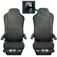 Seat Cover For Iveco Stralis - Front Set Isri Seats with Adjustable Seatblet, Town & Country - MERT03BLK+MERT04BLK