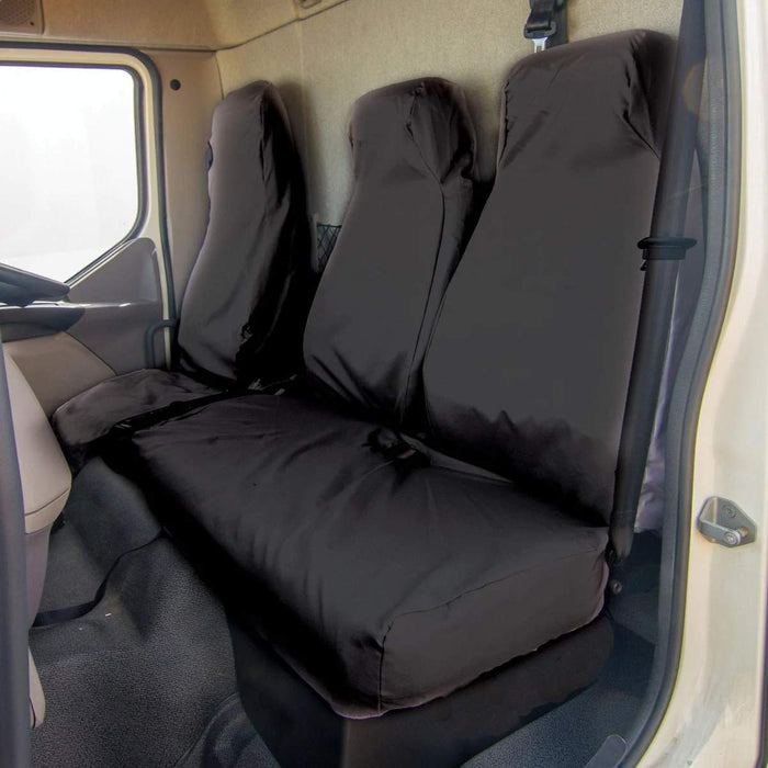Iveco Eurocargo Front Seat Cover Set, Driver & Double Seat, Black - MERT05BLK+DAF02BLK - Town & Country