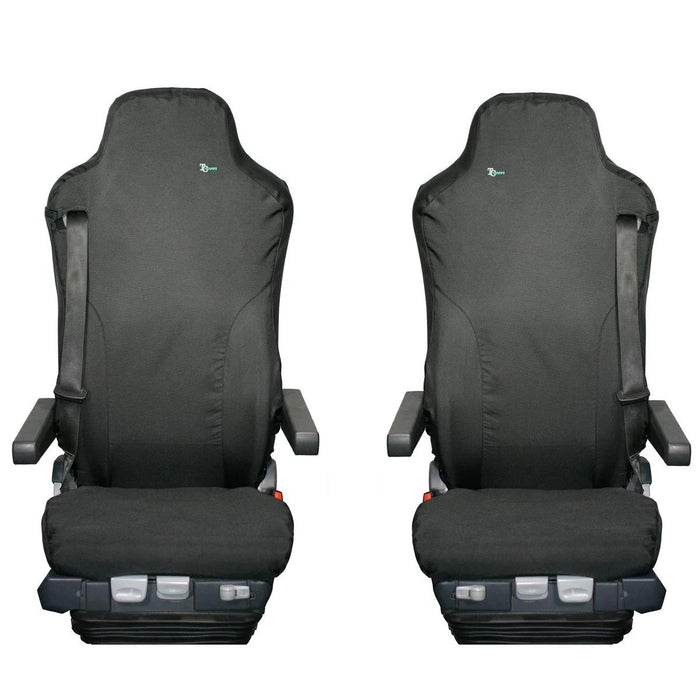 MAN Front Seat Cover Set, Driver & Sngl Psgr, Black - MERT05BLK+MERT06BLK_A2 - Town & Country