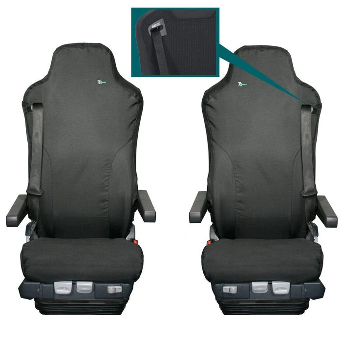 Seat Cover For Iveco Eurocargo Front Set Isri Driver & Passenger, Town & Country - MERT05BLK+MERT06BLK