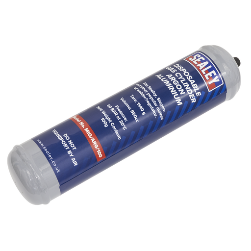 Welding Disposable Argon Gas Cylinder 60L, MIG/ARG/100, Sealey