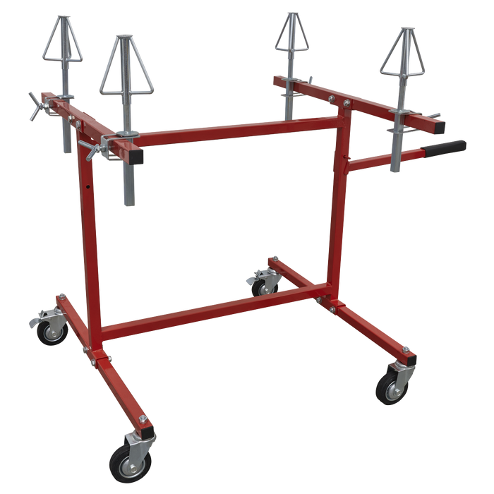 Sealey MK74 Alloy Wheel Repair & Painting Stand 4-Wheel Capacity, Re-Boxed, Grade A, 12 Months Warranty