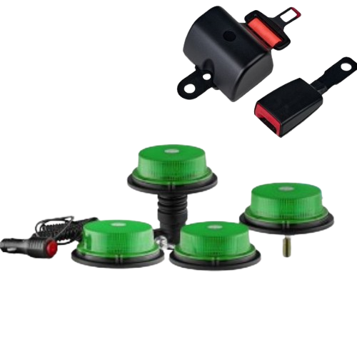 Beacon - Green Colour with, LAP912 Seat Belt, 10-30V, LAP Electrical - MLPB040G/912