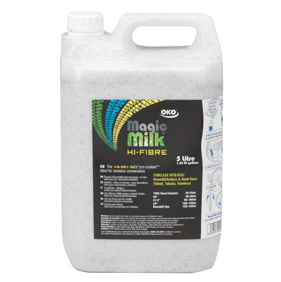 OKO OKO087 Magic Milk Hi-Fibre Race Tyre Sealant, 5 Litre Can - Seals Punctures Up to 7mm