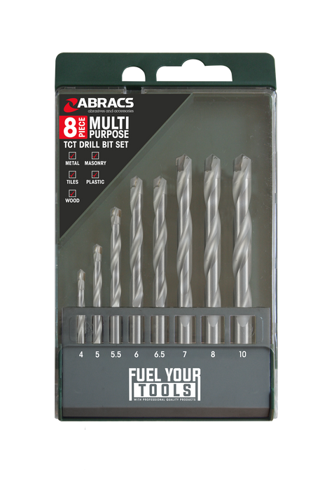 Abracs 8pc Multi-Purpose TCT Drill Bit Set, MPDBSET8