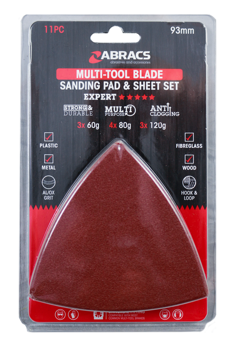 Abracs Sanding Pad & Sheet Set - 93mm, MTSPSET