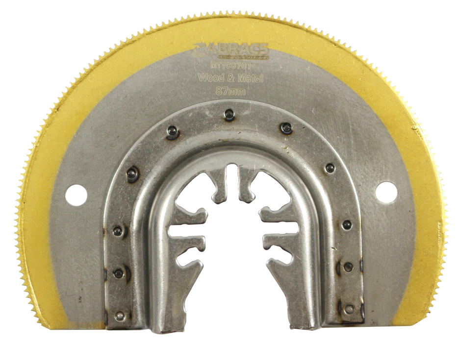 Abracs 87mm Tin Coated Radial Multi-Tool Blade - Wood & Metal, MTTC8701