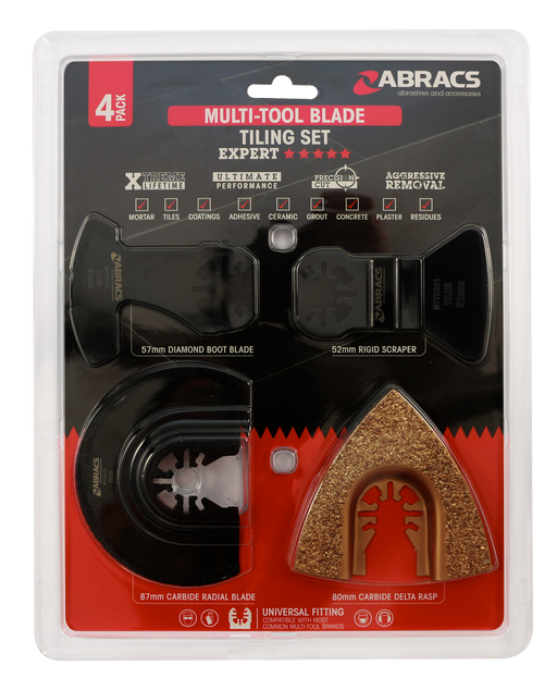 Abracs 4pc Multi-Tool Tiling Set Pack of 1, MTTSET4