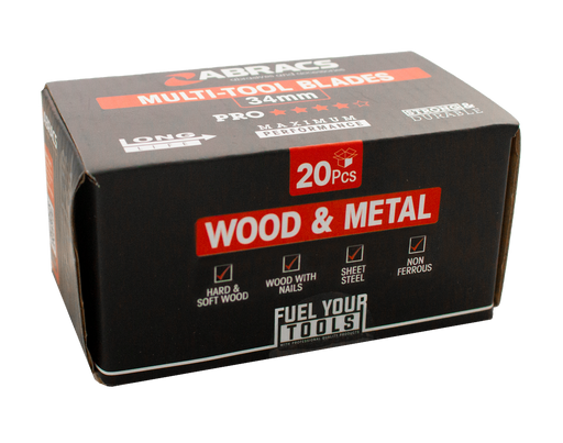 Abracs 34mm Multi-Tool Blade - Wood & Metal - 20(Pcs) Pack of 1, MTWM3420