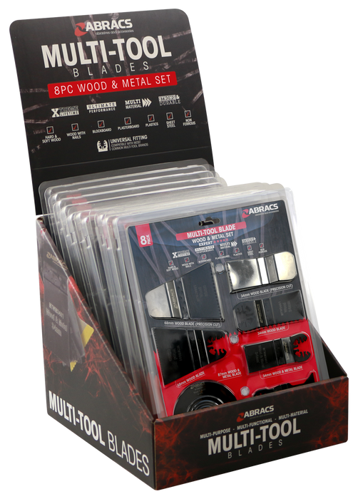 Abracs 8pc Multi-Tool Wood & Metal Blade Set - in PDU, MTWMSET8P