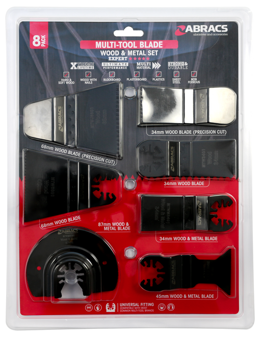 Abracs 8pc Multi-Tool Wood & Metal Blade Set Pack of 1, MTWMSET8