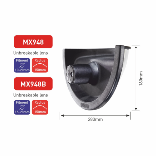 Ashtree Wide Angle Safety Mirror, Unbreakable Glass, 280mm x 160mm, MX948B