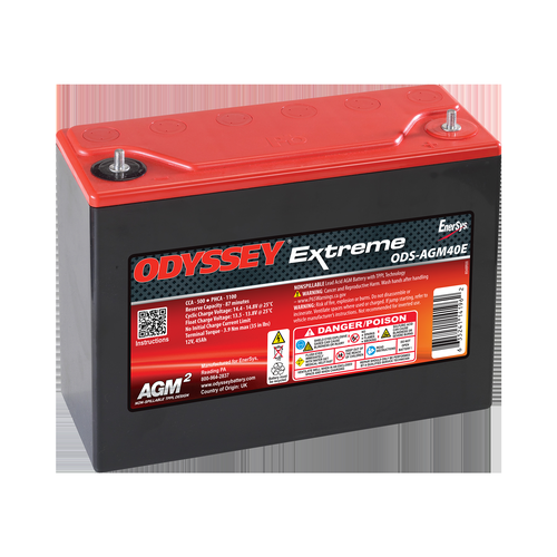 Odyssey ODS-AGM40E 12V 45Ah Power & Motorsports Battery, 2 Years Warranty