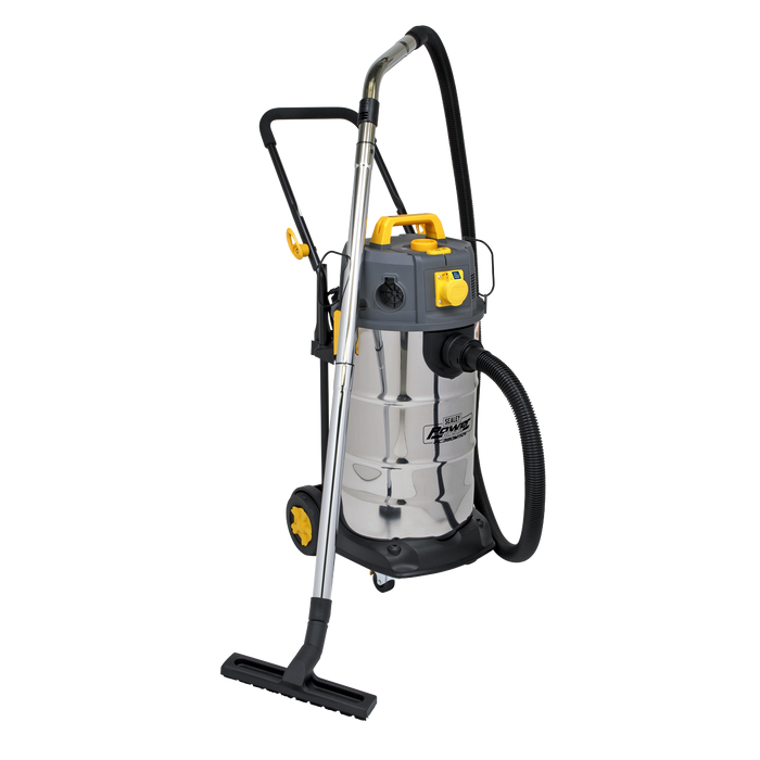 Sealey PC380M110V Vacuum Cleaner Industrial Dust-Free Wet/Dry 38L 1100W/110V Stainless Steel Drum M Class Filtration, Re-Boxed, Grade A, 12 Months Warranty