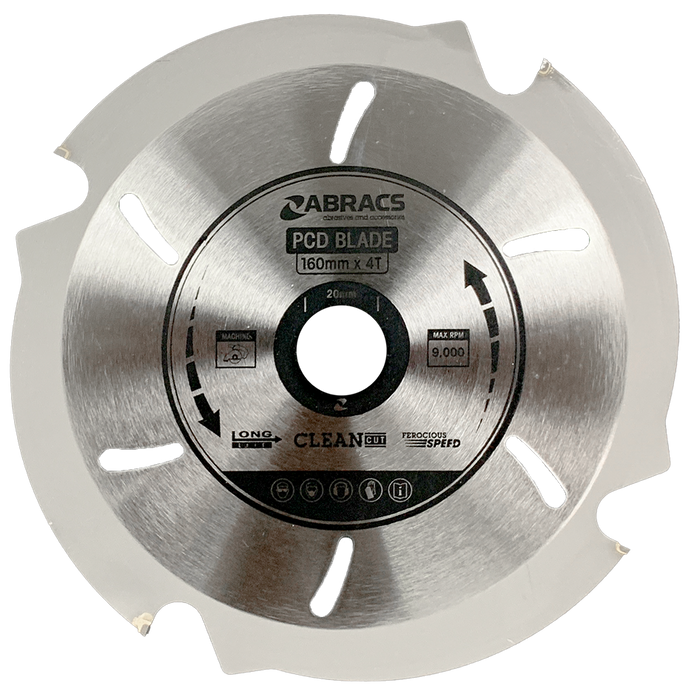 Abracs Diamond Blade PCD, 160mm x 30mm x 4T, PCD1604