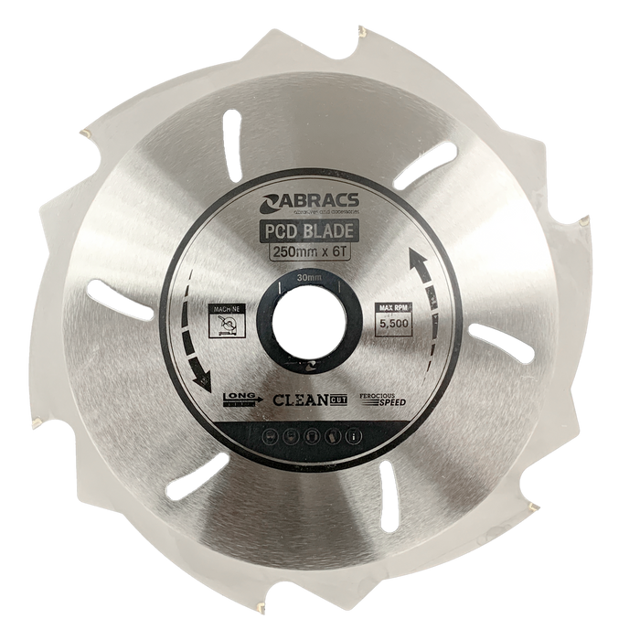 Abracs PCD Blade, 250mm x 30mm x 6T, PCD2506