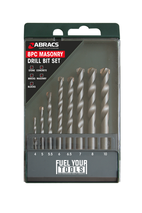 Abracs 8pc Masonry Drill Bit Set Pack of 1, PDBSET8