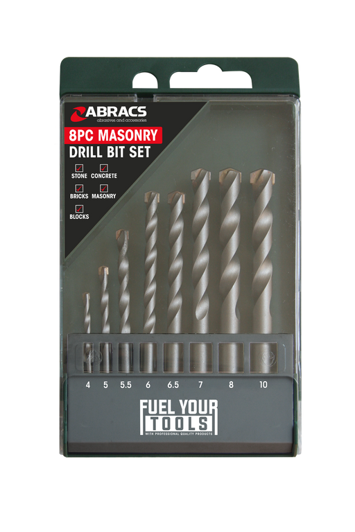 Abracs 8pc Masonry Drill Bit Set Pack of 1, PDBSET8