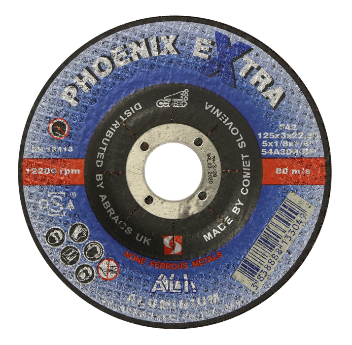 Abracs Phoenix Extra ALI Cutting Discs, 125mm x 3mm x 22mm - Pack of 25, PHA12530DA