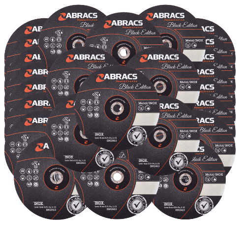 Abracs Black Edition Inox Bulk Cutting Discs, 125 x 1.0 x 22mm - Pack of 25, PHB12510FI25