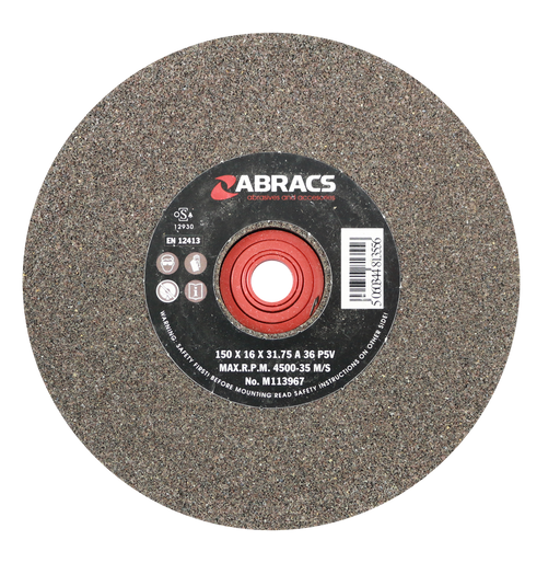 Abracs AL/OX Grind Wheel, 150mm x 16mm x 36g, PHGW15016A036