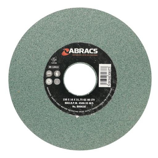 Abracs SIL/CR Grind Wheel, 150mm x 16mm x 80g, PHGW15016C80