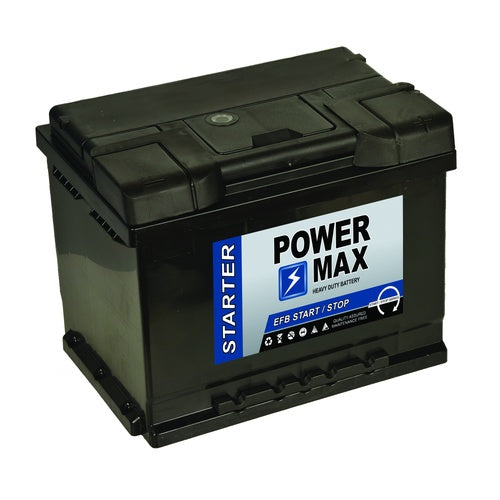 Powermax PM027EFB Start Stop EFB Car Battery 12V 60Ah Type 027EFB, 3 Years Warranty