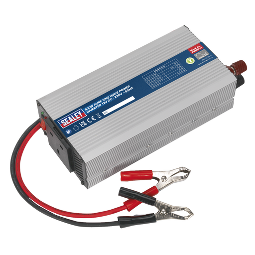 Sealey PSI600 Power Inverter Pure Sine Wave 600W 12V DC - 230V ~ 50Hz
