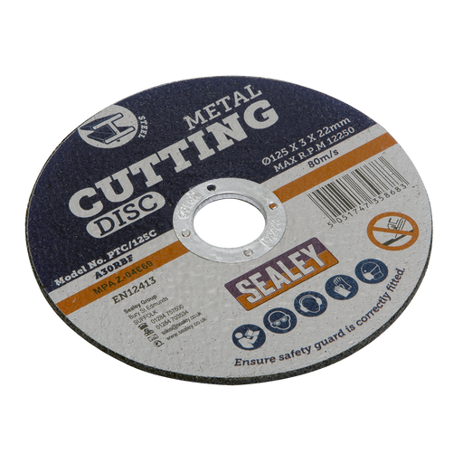 Sealey Cutting Disc, Ø125 x 3mm 22mm Bore, PTC/125C