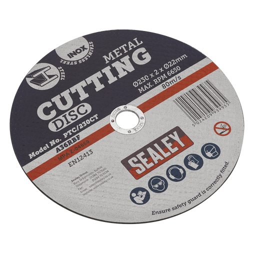Sealey Cutting Disc, Ø230 x 2mmØ 22mm Bore, PTC/230CT