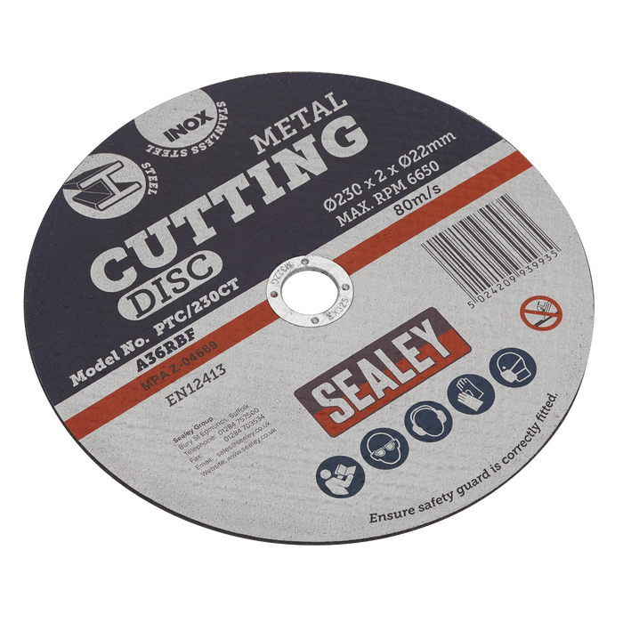 Sealey Cutting Disc, Ø230 x 2mmØ 22mm Bore, PTC/230CT