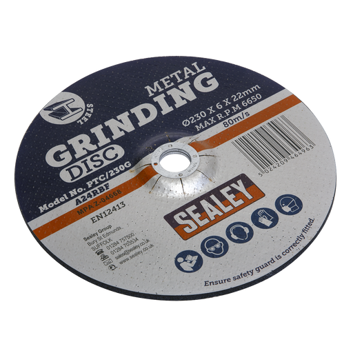 Sealey Grinding Disc, Ø230 x 6mm 22mm Bore, PTC/230G