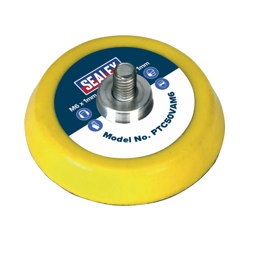 Sealey Hook-and-Loop Backing Pad, Ø50mm M6 x 1mm, PTC50VAM6