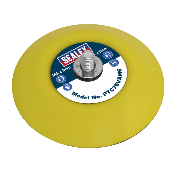 Sealey Hook-and-Loop Backing Pad, Ø71mm M6 x 1mm, PTC75VAM6