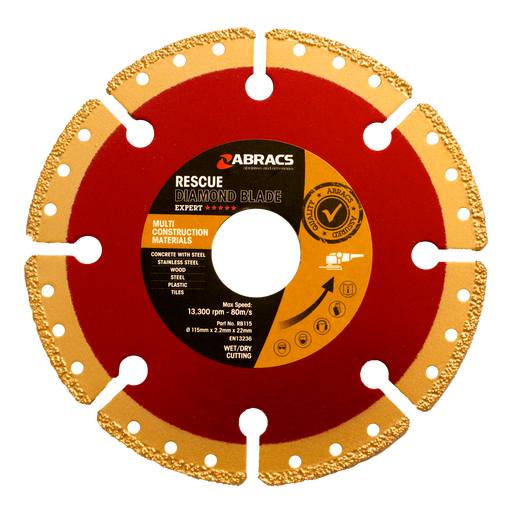 Abracs Diamond Rescue Blade, 115mm x 22mm, RB115