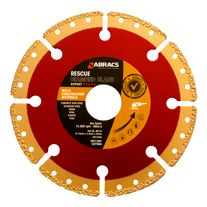 Abracs Diamond Rescue Blade, 115mm x 22mm, RB115