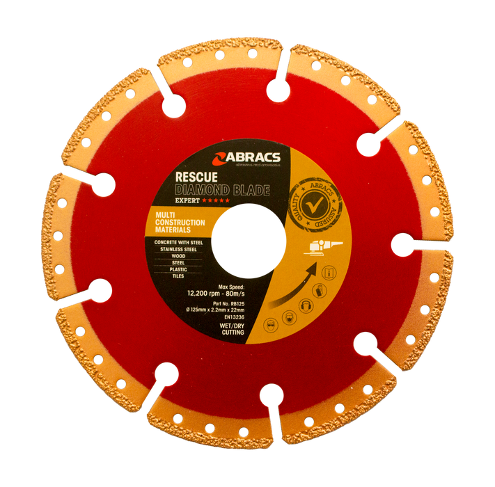 Abracs Diamond Rescue Blade, 125mm x 22mm, RB125
