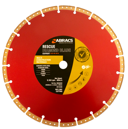 Abracs Diamond Rescue Blade, 300mm x 20mm, RB30020